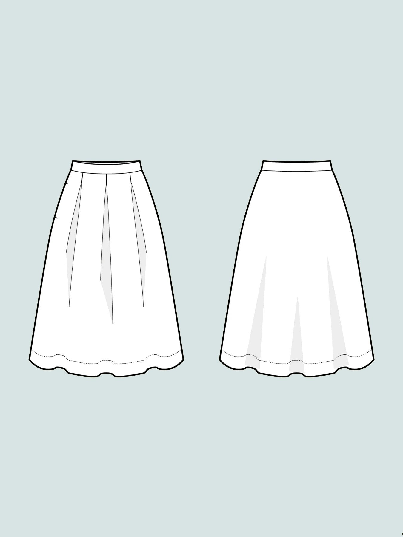 THREE PLEAT SKIRT XL - Assembly Line Patterns